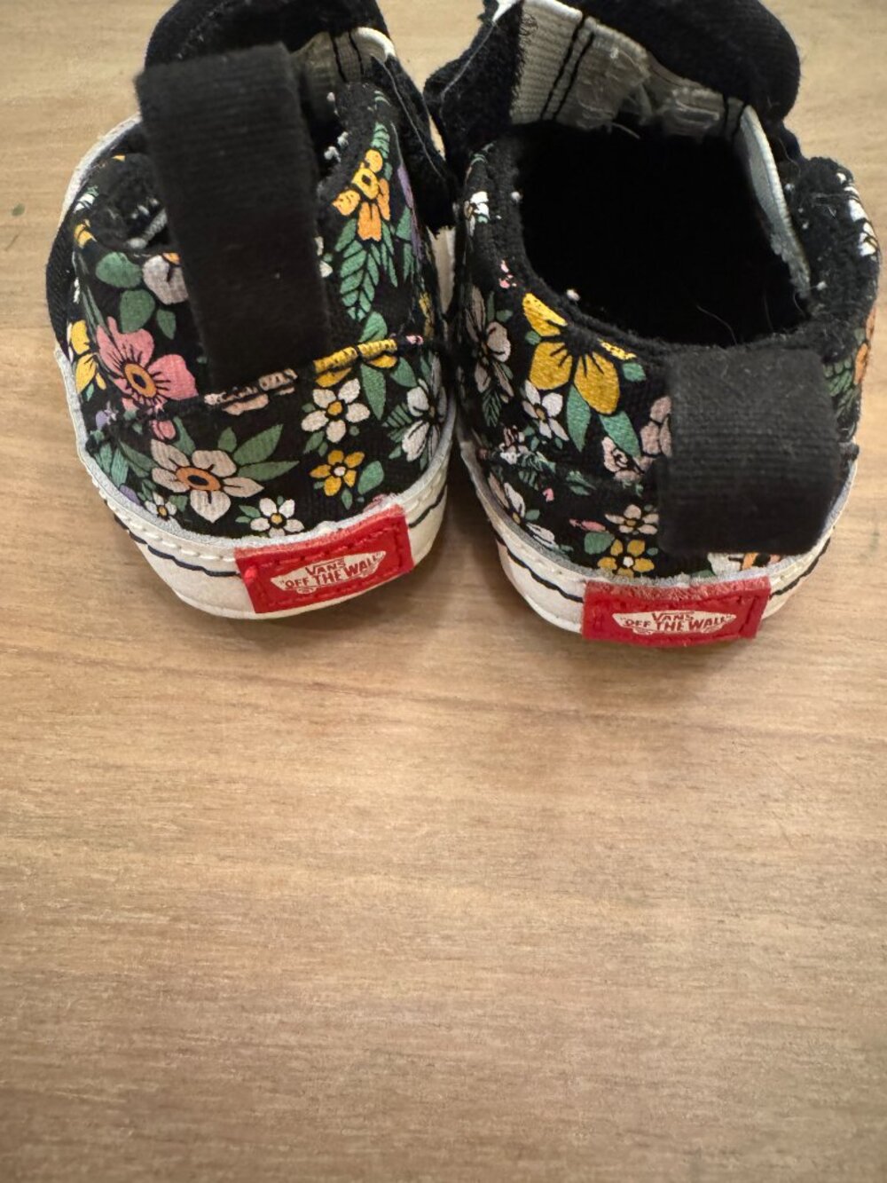 Vans Black Floral Slip-On V Strap Baby Sneakers Infant US 2 - Picture 4 of 6